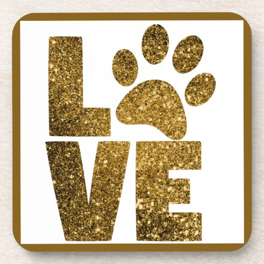 Love Dog Paws Pet Bier Onderzetter (Voorkant)