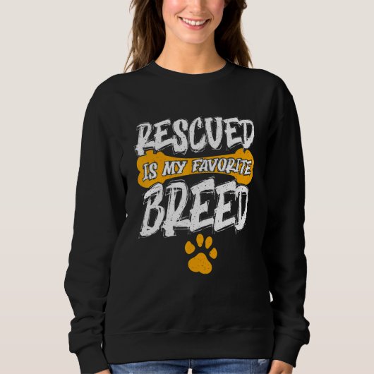 Love Dog Rescue Rescued Is My Favorite Breed Vinta Trui (Voorkant)