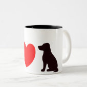 Love Dog Tweekleurige Koffiemok (Voorkant rechts)