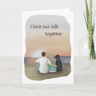 Love Dog wenskaart; zwarte labrador kaart