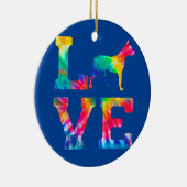 Love Dogo Argentino Tie Dye Dog mama Keramisch Ornament (Rechts)