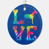 Love Dogo Argentino Tie Dye Dog mama Keramisch Ornament (Links)