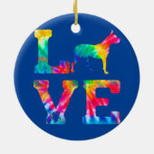 Love Dogo Argentino Tie Dye Dog mama Keramisch Ornament (Achterkant)