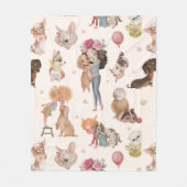 Love Dogs Fleece Deken (Voorkant)