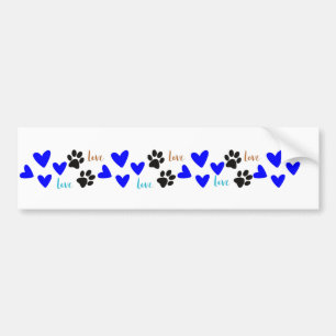 Love Dogs Hearts and Paws Bumpersticker