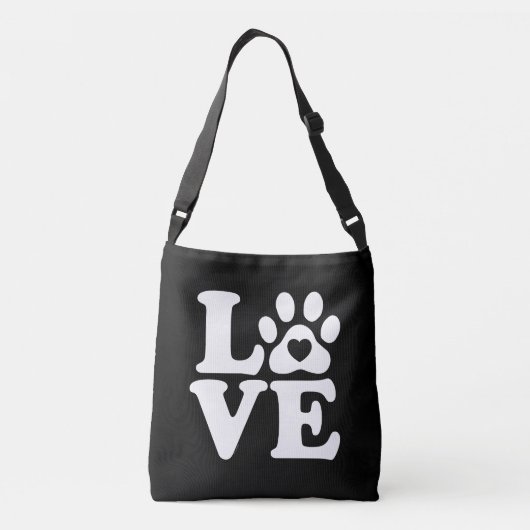 Love Dogs Paw Print Crossbody Tas (Achterkant)