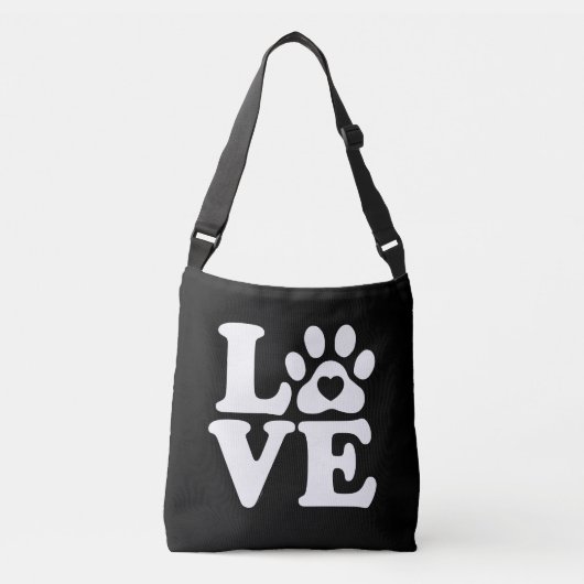 Love Dogs Paw Print Crossbody Tas (Voorkant)