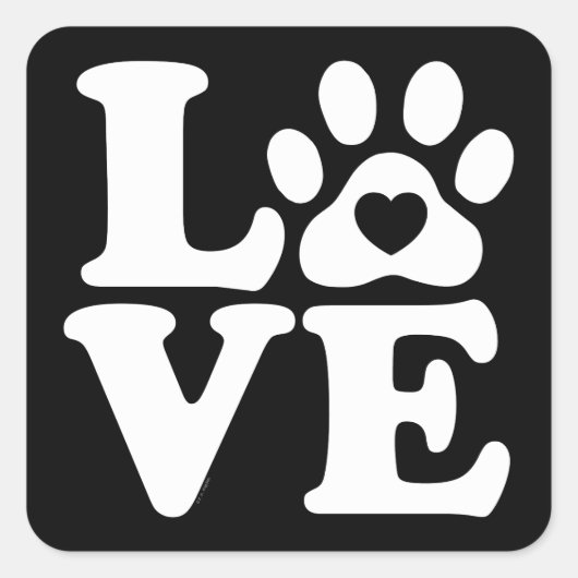Love Dogs Paw Print Vierkante Sticker (Voorkant)