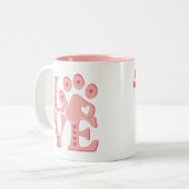 Love Dogs Perzonalized Tweekleurige Koffiemok (Voorkant links)