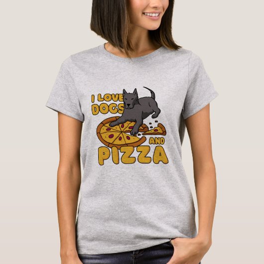 Love Dogs Pizza T-shirt (Voorkant)