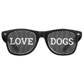 LOVE DOGS retro Shades / Fun Party Sunbribril Retro Zonnebril (Voorkant)