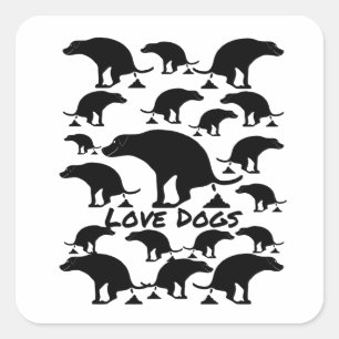 Love Dogs Vierkante Sticker