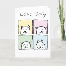 "Love Dogs" Wenskaart voor geliefde.