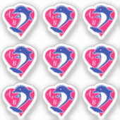 Love dolphin heart sticker (Voorkant)