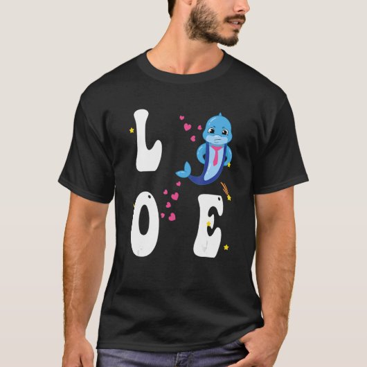 Love Dolphin Zee Graphic Design T-shirt (Voorkant)