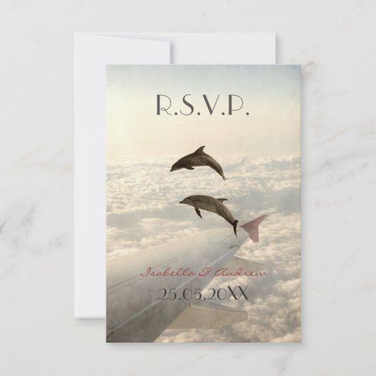 Love Dolphins - bruiloft RSVP (Voorkant)