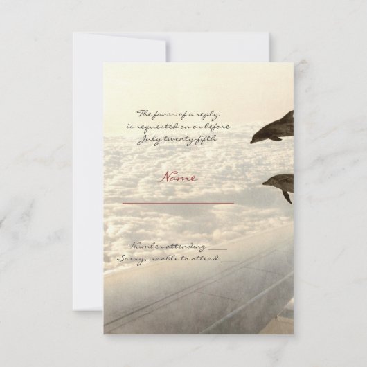 Love Dolphins - bruiloft RSVP (Achterkant)