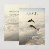 Love Dolphins - bruiloft RSVP (Voorkant / Achterkant)