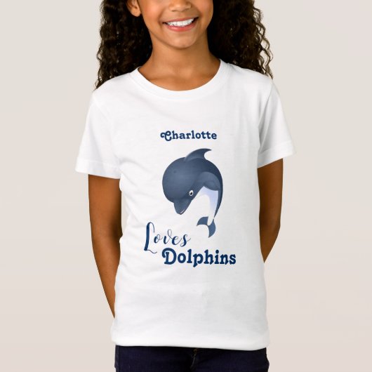 Love Dolphins - Child's Name T-Shirt (Voorkant)