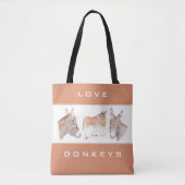 Love Donkeys Brown Canvas tas (Voorkant)