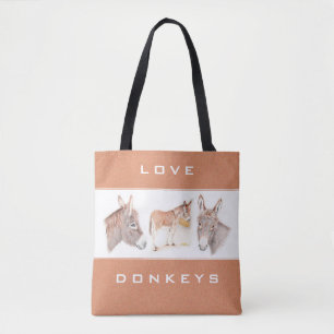 Love Donkeys Brown Canvas tas