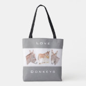 Love Donkeys Grey Canvas tas (Achterkant)