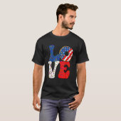 Love Donut Sprinkle with USA American flag for 4th T-shirt (Voorkant volledig)