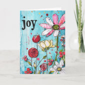 *~**~ LOVE Doodle Art Kleurrijke grillige bloem Bedankkaart (Voorkant)