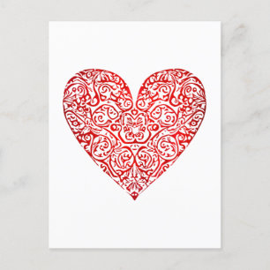 Love Doodle Heart Abstract Art, No 02 Briefkaart