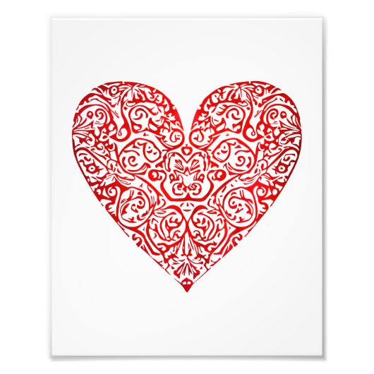 Love Doodle Heart Abstract Art, No 02 Foto Afdruk (Voorkant)
