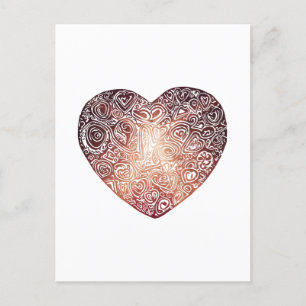 Love Doodle Heart Abstracte Art Briefkaart