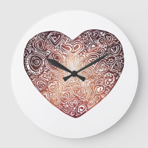 Love Doodle Heart Abstracte Art Grote Klok