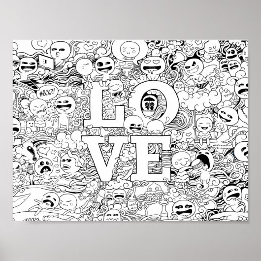 Love Doodle Poster (Voorkant)