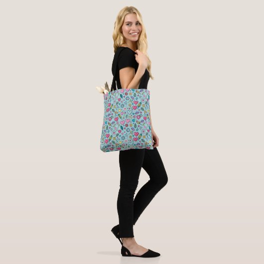 Love Doodle Tapestry Tote Bag (Op model)