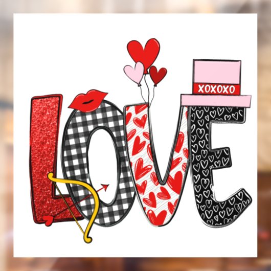 Love Doodle, Valentijnsdag Raamsticker (Vel 2)