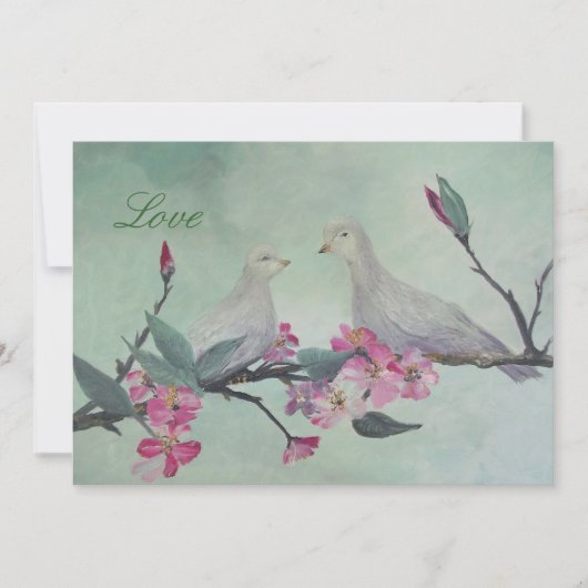 Love Dove Art Invitations Kaart (Voorkant)