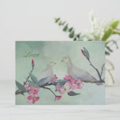 Love Dove Art Invitations Kaart (Staand voorkant)