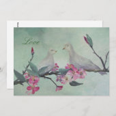 Love Dove Art Invitations Kaart (Voorkant / Achterkant)