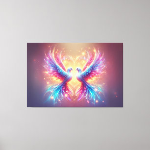 Love Dove Birds Canvas Afdruk