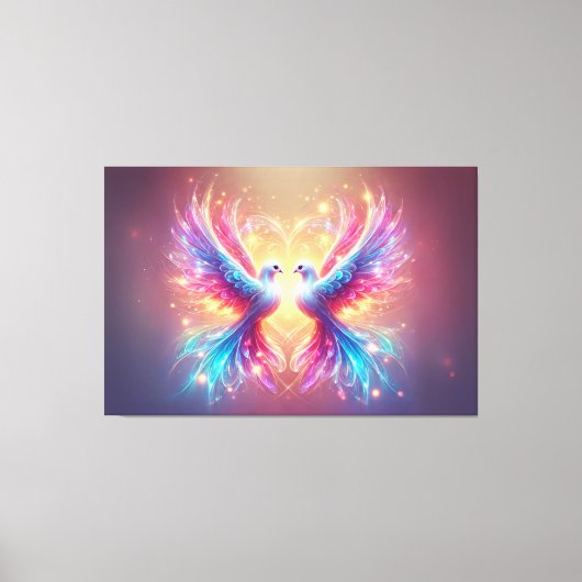 Love Dove Birds Canvas Afdruk (Voorkant)