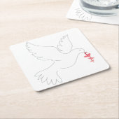 Love Dove Kartonnen Onderzetters (Schuin)
