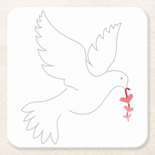 Love Dove Kartonnen Onderzetters
