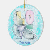 Love Dove Keramisch Ornament (Links)