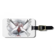 Love Doves Bagagelabel with Leather Strap
