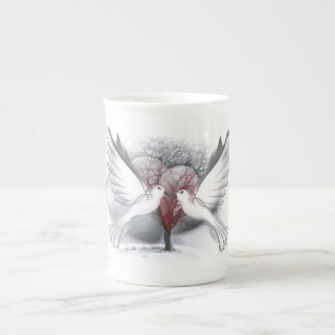 Love Doves Bone China Mok