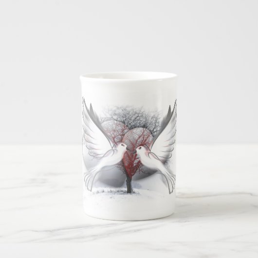 Love Doves Bone China Mok (Voorkant)