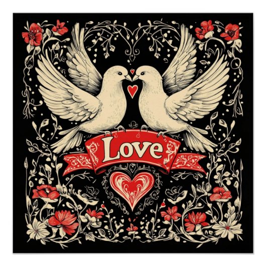 Love Doves design Perfect Poster (Voorkant)