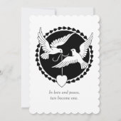 Love Doves Elegant Lesbian Wedding Invitation Kaart (Achterkant)