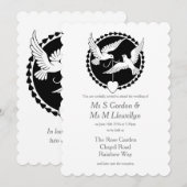 Love Doves Elegant Lesbian Wedding Invitation Kaart (Voorkant / Achterkant)