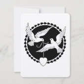 Love Doves Elegant Lesbian Wedding Invitation Kaart (Achterkant)